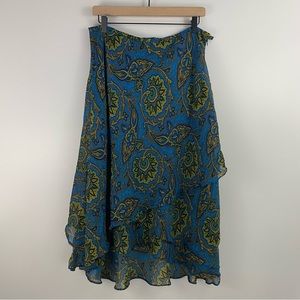 Evan Picone Paisley Layered Ruffle Skirt